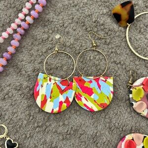 Colorful Abstract Hoop Earrings